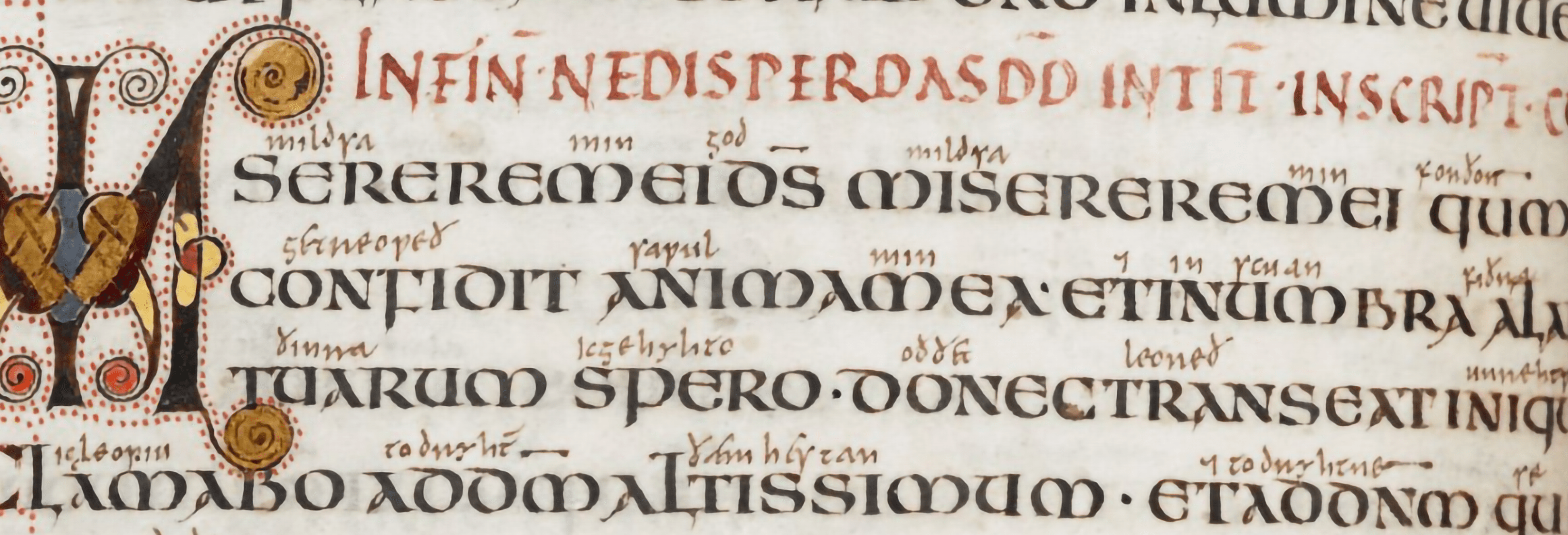 Vespasian Psalter Annotated Latin Text